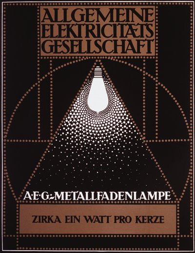 Mainosjuliste General Electric Companylle [AEG] 1910 tekijältä Peter Behrens