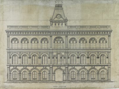 Kings County Courthouse -kilpailu, Chicago, Illinoisin osavaltiossa, korkeusasemat tekijältä Peter Bonnett Wight