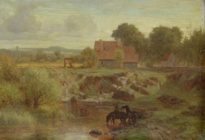 Hevoset ylittävät joen Ile de Francessa, 1855. tekijältä Peter Burnitz