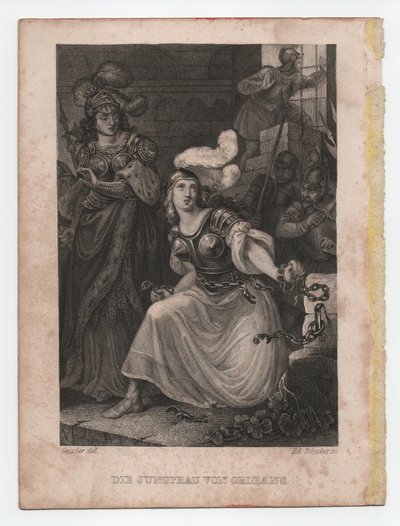 Orléansin neito, n. 1840 (kaiverrus). tekijältä Peter Carl Geissler