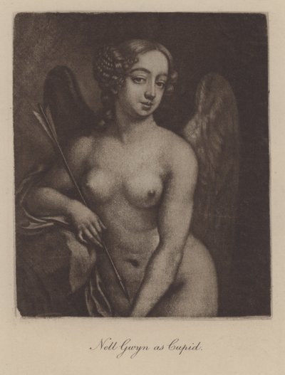 Nell Gwyn Amorina (mezzotint) tekijältä Peter Cross