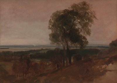 Maisematutkimus auringonlaskun aikaan tekijältä Peter DeWint