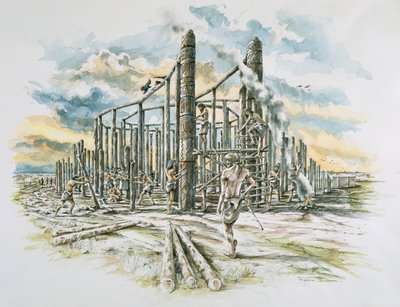 Durrington Walls, Wiltshire, 2500 eKr. 2000-luvun alussa tekijältä Peter Dunn