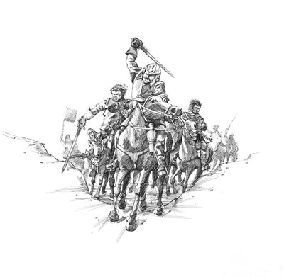 Skotlannin ratsuväki, Newburn Fordin taistelu, 1640 tekijältä Peter Dunn