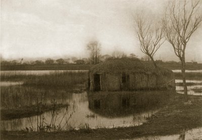 Reed Boat Home, elämä ja maisema Norfolk Broadsilla, n. 1886 tekijältä Peter Emerson und Thomas Goodall