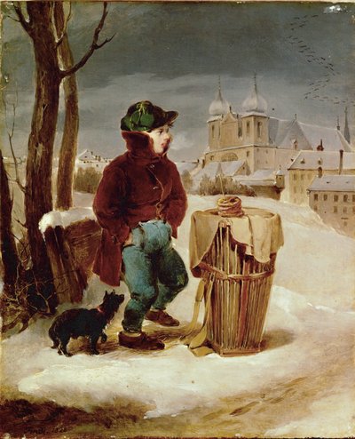 Brezelbub auf dem Glacis - Poika myy rinkeleitä Wienin laitamilla ... tekijältä Peter Fendi