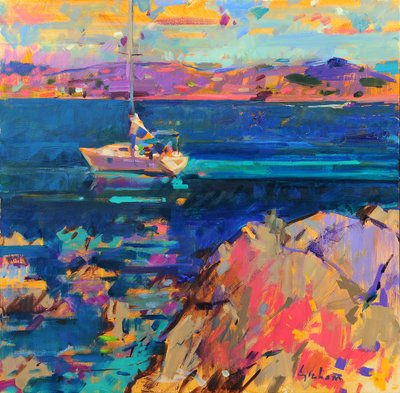 Anchorissa, St Tropezin rannikolla tekijältä Peter Graham (Contemporary)