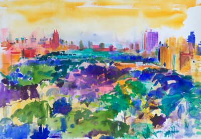 Central Park, New York, 2011 (wc paperilla) tekijältä Peter Graham (Contemporary)