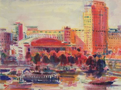 South Bank, 2002 (wc paperilla) tekijältä Peter Graham (Contemporary)