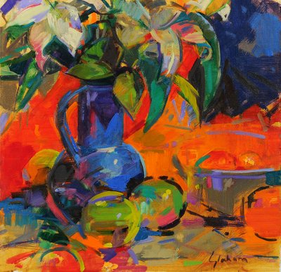 Liljat, 2021 (öljy kankaalle) tekijältä Peter Graham