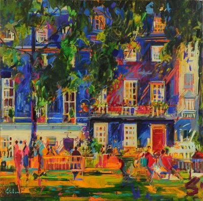 The Nightingale Sang, Berkeley Square, 2023 (öljy kankaalle) tekijältä Peter Graham
