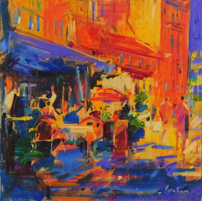 Villefranche-sur-Mer, Beau Rivage (öljy kankaalle) tekijältä Peter Graham