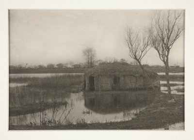 Reed Boat-house, levy XXXI elämästä ja maisemasta Norfolkin tauluilla tekijältä Peter Henry Emerson