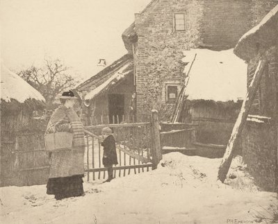 Markkinoille meno - Talvinen kohtaus tekijältä Peter Henry Emerson