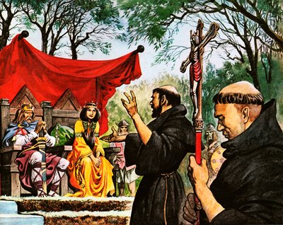 Augustinus saarnaa kuningas Ethelbertille tekijältä Peter Jackson