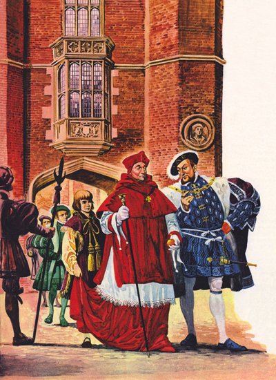 Kardinaali Wolsey ja kuningas Henry VIII Hampton Courtissa tekijältä Peter Jackson