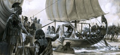 Kleopatra proomussaan (guassi paperille) tekijältä Peter Jackson