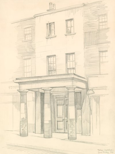 Marylebone Theatre, Lontoo, sisäänkäynti Church Streetillä, rakennettu vuonna 1837 tekijältä Peter Jackson