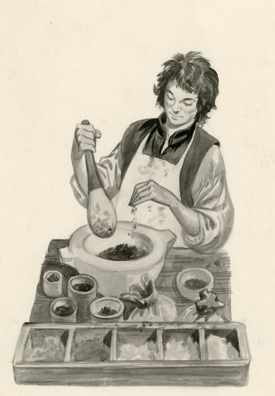 Michelangelo, oppipoikana, sekoittaa maaleja tekijältä Peter Jackson