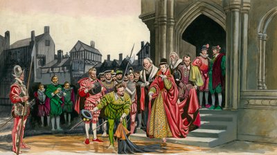 Sir Walter Raleigh laskee viittansa kuningatar Elisabet I:n puolesta. tekijältä Peter Jackson