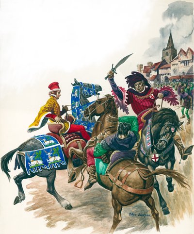 Lontoon pormestari hyökkää Wat Tylerin (k.1381) kimppuun (guassi paperille). tekijältä Peter Jackson