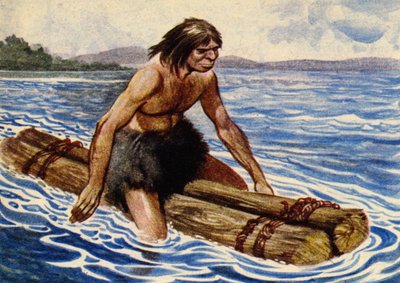 Varhaisin vene oli oletettavasti tehty yhteen sidotuista puunrungoista tekijältä Peter Jackson