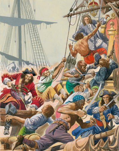 Kun merirosvot purjehtivat merillä. Blackbeard ja hänen merirosvonsa hyökkäävät. tekijältä Peter Jackson
