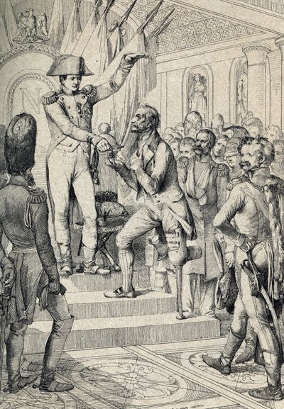 Prima împărțire a crucilor Legiunii de onoare (fondată în 1802) către Biserica Invalizilor pe 14 iulie finlandez tekijältä Peter Johann Nepomuck Geiger