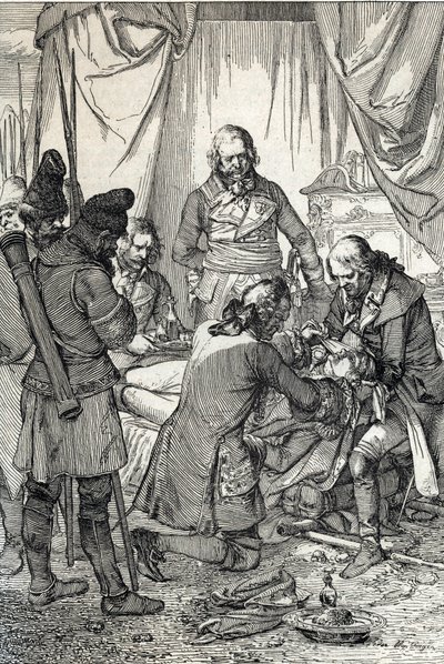 Kosciuszkon kapina: Puolan sydämet Tadeusz Kosciuszko (1746-1817) haavoittui Maciejowicen taistelussa venäläisiä vastaan tekijältä Peter Johann Nepomuck Geiger