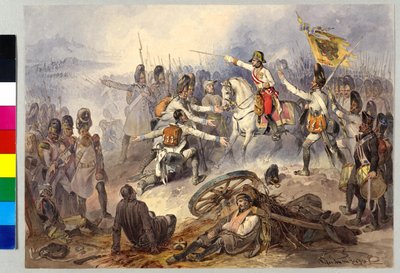 Stockachin taistelu 1799 (akvarelli) tekijältä Peter Johann Nepomuk Geiger