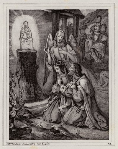 Vladislaus Henrik Moravian ja hänen vaimonsa pyhiinvaellus Mariazellin pyhäkköön. tekijältä Peter Johann Nepomuk Geiger