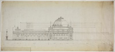 Lakefront Exhibition Hall, Chicago, Illinois, Elevation tekijältä Peter Joseph Weber