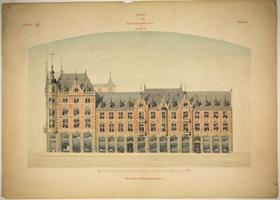Rathskeller uusi rakennus, Halle (Saale), Saksi-Anhalt, Saksa, Korkeus tekijältä Peter Joseph Weber