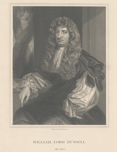 Lord William Russellin muotokuva, kaivertanut H. Robinson tekijältä Peter Lely