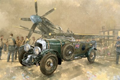 Bentley ja Spitfire (öljy kankaalle) tekijältä Peter Miller