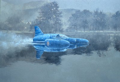 Donald Campbell ja Bluebird (öljy kankaalle) tekijältä Peter Miller