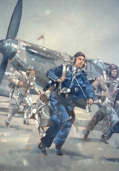 Scramble for the Skies (öljy kankaalle) tekijältä Peter Miller