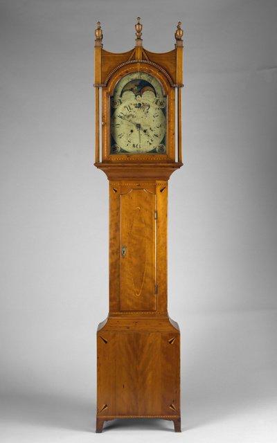Tall Case Clock, n. 1815 (vaahtera, kirsikka, messinki ja rauta) tekijältä Peter Miller