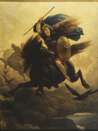 Les valkyries - The Walkueren (Valkyrie), kirjoittanut Arbo, Peter Nicolai (1831-1892). Öljy kankaalle tekijältä Peter Nicolai Arbo