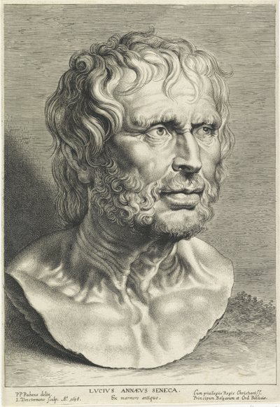 Senecan rintakuva, kaiverrus Lucas Vorsterman tekijältä Peter Paul (after) Rubens