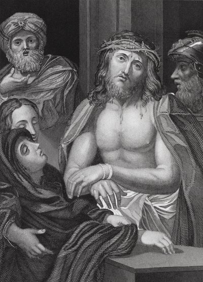 Ecce Homo, Jesaja, luku 53, v. 5 (kaiverrus). tekijältä Peter Paul (after) Rubens
