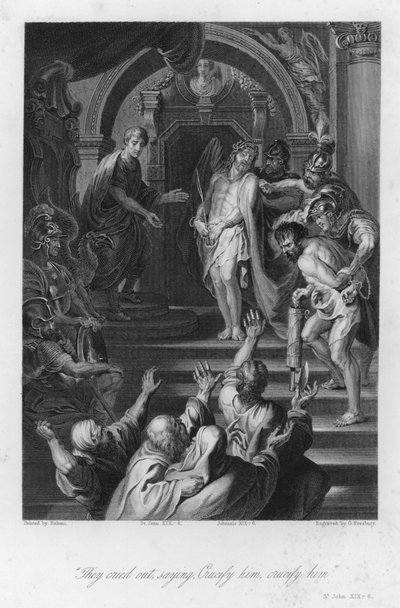 Ecce Homo, St John XIX, 6 (kaiverrus) tekijältä Peter Paul (after) Rubens