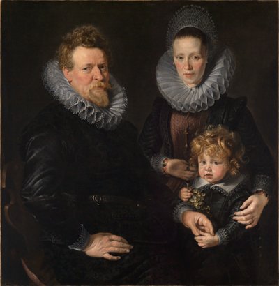 Muotokuva Brysselin kultasepästä Robert Staesista, hänen vaimostaan Annasta ja heidän pojastaan Albertista tekijältä Peter Paul Rubens