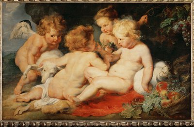 Kristuslapsi ja Johannes ja kaksi enkeliä tekijältä Peter Paul Rubens