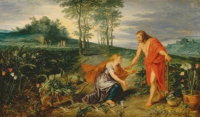 Kristus ilmestyy Maria Magdaleenalle pääsiäisaamuna (Noli me tangere). Noin 1626 tekijältä Peter Paul Rubens