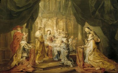 St. Ildefonso vastaanottaa chasublin tekijältä Peter Paul Rubens
