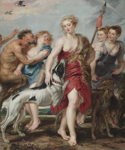 Diana ja hänen nymfinsä lähtevät metsästämään, n. 1615 tekijältä Peter Paul Rubens