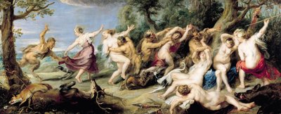 Diana ja hänen nymfinsä Faunien yllättämät, 1638-40 tekijältä Peter Paul Rubens