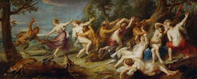 Diana ja hänen nymfinsä, jotka satyyrit löysivät, noin 1635 (maalaus kankaalle). tekijältä Peter Paul Rubens