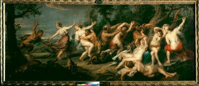 Peter Paul (Pierre-Paul) Rubensin (tai Peter Paulin tai Petrus Pauluksen) maalaus Diana ja nymfit faunasta yllättyneenä (1577-1640) tekijältä Peter Paul Rubens